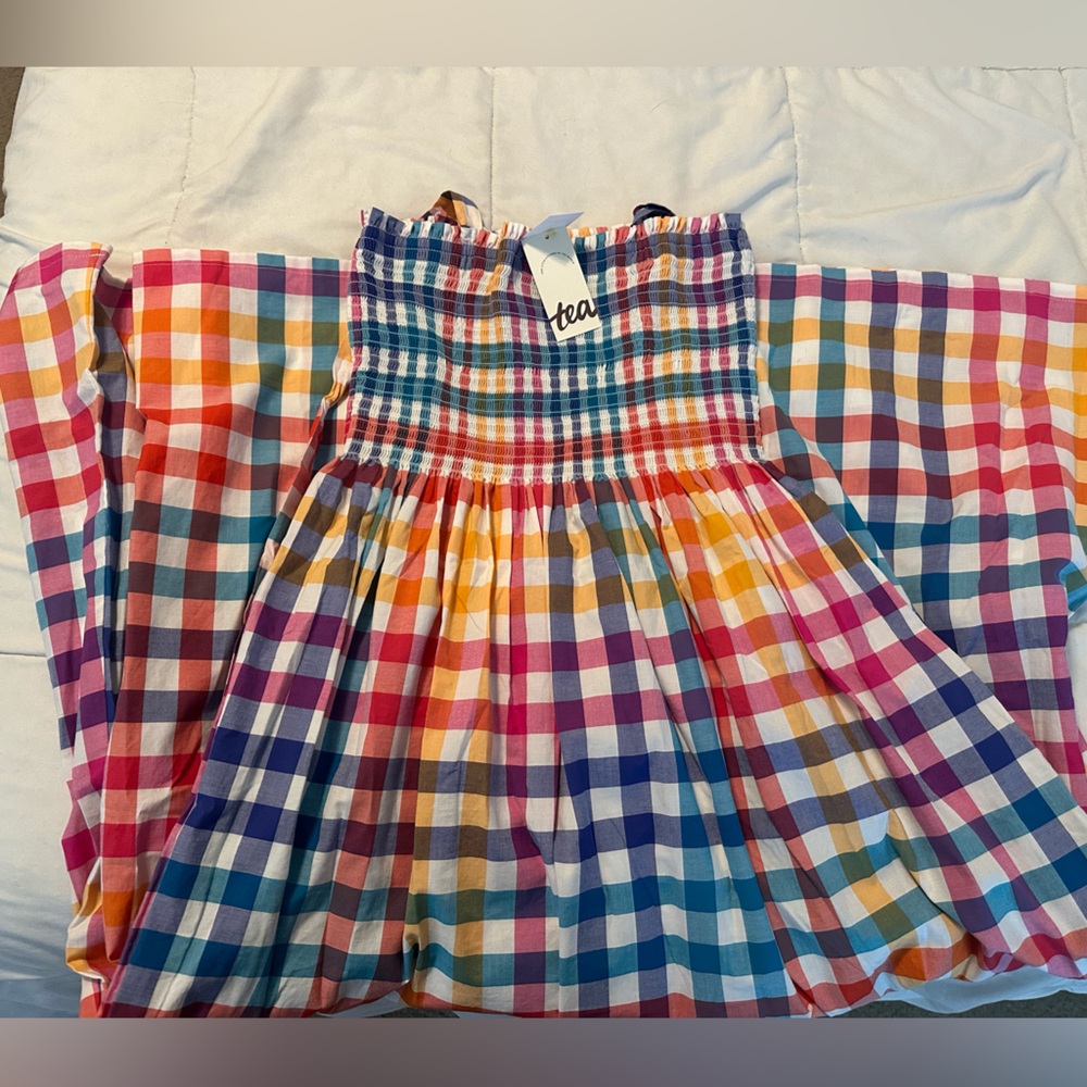 Tea Rainbow Smocked Maxi Dress